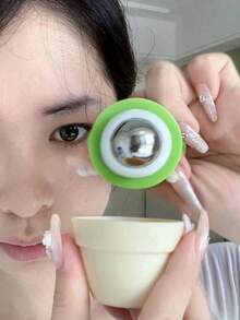 1件裝可攜式美妝冰感眼部按摩器，附滾珠舒緩冷感凝膠，適用於臉部、頸部與眼睛，緩解腫脹，旅行便攜 - 彩色 - 查看 8