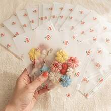 50pcs Pack Cute Cherry Plastic Storage Bags With Zipper Closure Suitable For Travel, Home Organization - Reusable PVC Pouches Suitable For Snacks, Crafts, Gifts, Documents, Durable Frosted Zipper Bags For - Storage Bag - View 4