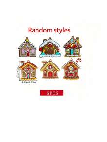 6pcs- PVC Silicone Christmas Gingerbread House Set, Christmas Tree Decorations, Size 2.76*2.65 Inches, Christmas Gift Packaging Decorative Pendants, Suitable For Christmas Tree Gift Decoration - House - View 10