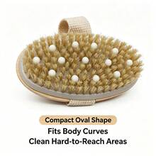 Solid Wood Body Massage Brush For Bath And Shower, Home Use Wooden Massage Point Relaxing Soothing Tool - Apricot - View 5