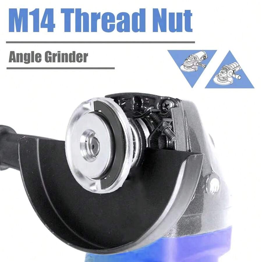 1pc Quick Release Nut, Angle Grinder Flange Nut M-14 Thread Angle Grinding Tool Flange Nut 45mm Alloy Steel Replacement Fast Locking Retaining Flange-Nut, Self Locking Quick Release Pressure Plate Fastener