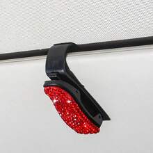 Car Sun Visor Mount Fashion Glasses Clip Holder Rhinestone Bracket Portable Fashion Glasses Crystal Clip Decoration Accessories - A - View 11