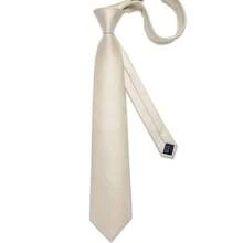 Common Plain Apricot Necktie Pocket Square Cufflinks Tie Clip Full Outfit Kit For Rustic Barn Wedding Ceremony - Apricot - View 4