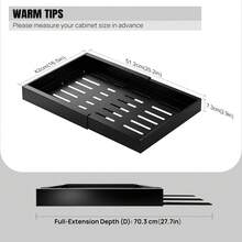 Rigogo 2 Pack Expandable Pull Out Cabinet Organiser, Adhesive Slide Out Drawers 32-53cm For Kitchen Pantry, No-Drill Installation With Strong Hold,Balck & Withe - View 2