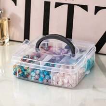 1/3/4/5pcs Portable Compartment Jewelry Storage Box, Multi‑Grid Hand‑Held Travel Organizer, Dust‑Proof Stackable Clear Plastic Container For Earrings Rings Beads Building Blocks Small Sundries, Home & Travel Use - Clear - View 11