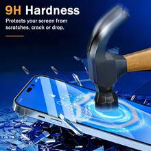Yezodawee 3pcs 360° 4-Way Privacy Tempered Glass Screen Protector, Full Coverage Privacy Film, Compatible With Phone 18 Pro Max 17/16/15/14/13/12/11 Series, Anti-Fingerprint Anti-Shatter Screen Protector - Black C - View 5