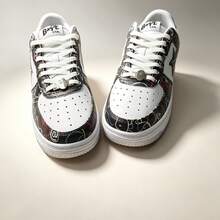 A BATHING APE Bape 休闲运动鞋，撞色星形Logo亮面休闲鞋，黑白喷漆款，男女通用 - 白黑彩噴 - 查看 2