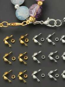 200pcs Connection Ring Set, Including 100pcs Of Buckle And 100pcs Of Positioning Beads, Suitable For Jewelry Making, Bracelet Necklace Connectors - Multicolor - View 3