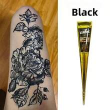 DIY Mehndi Henna Paste, DIY Body Henna Kit With Reusable Hand Stencils, Suitable For Parties And Beach Vacations - Multicolor - View 14