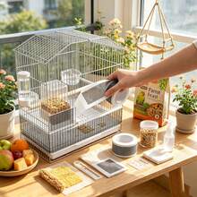 1pc Self-Adhesive Breathable Cuttable Cage Protective Mesh Strip, Multi-Purpose Anti-Splatter Feeding Barrier Net, Anti-Splatter Debris And Feather Shield, Suitable For Parrot Small Pet Bird Wire Cage Interior Layout Bird Cage Accessory - View 3