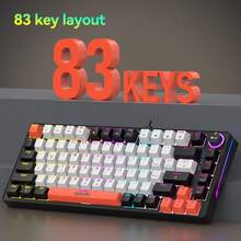 RAIKU Blue Switch Mechanical Keyboard, Gaming Dedicated Hot-Swappable Switches, High Performance Detachable Cable Mechanical Keyboard, RGB 80% Illuminated Keyboard - View 5