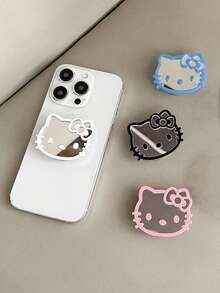 Sanrio Hello Kitty Cartoon Cat Phone Stand Mirror Sticker Adhesive Mirror Bow Tie Cat INS Style Retractable Phone Holder - Multicolor - View 1