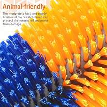 Livestock Scratch Brush Set, Horse Scraper, Full Body Massage Brush Set, Suitable For Feeding Horses, Cows, And Goats, Relieves Back Itching For Livestock, Horse Itch Relief Massager, Can Be Installed On Trees, Fences, And Posts - Yellow and Blue Horse Brush Set (Assembly Accessories Included) - View 6