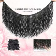 Body Wave Bundles Human Hair Brazilian Hair Weave Bundles 3 Bundle Human Hair Extensions Natural Colored Hair Tissage - Natural Black - View 8