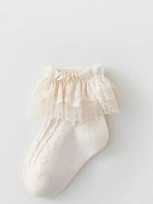1 Pair Girls Lace Socks Spring Summer Thin Seamless Baby Socks - Multicolor - View 21