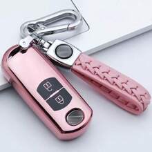 1pc Car Key Shell Keychain Protective Cover Compatible With CX-3 CX-5 CX-7 CX-9 Speed Miata MX5 2-Button Remote Key Accessory - KY2 - View 4