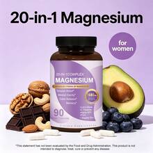 High Demand!20-IN-1 Multi Magnesium Complex Capsules, Chelated Magnesium Mineral Supplement For Adults Daily Wellness Routine.Women Daily Nutrient Support - 75ml - View 2