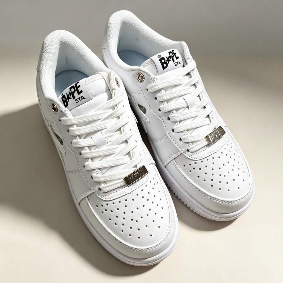 A BATHING APE Bape Casual Contrast Color Star Glossy Sneakers