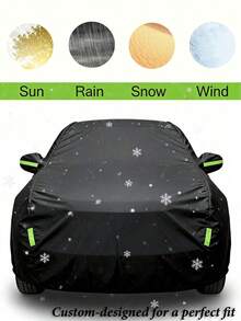 2027 Winter New Universal Car Cover - Sun Protection, UV Protection, Rainproof, Dustproof And Heat Resistant PEVA Material, 8 Sizes Available, All-Season Vehicle Protection, Rainy Season Special, Dustproof, Black Appearance, Car Accessories, Car Cover | Fashionable Car Cover - Black Car Cover - View 8
