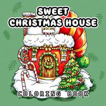 Sweet Christmas House Coloring Book: Cute Candy Cane Gingerbread Cottage With Snow Icicles, Mini Decorated Xmas Tree & Lollipop Roof, Whimsical Sweet Holiday Illustrations For Kids & Adults Festive Stress Relief - JX-863-sweet Christmas House - View 16