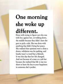 This Bold Typography Empowering Greeting Card Printed With A Touching Story About Female Self-Healing And Letting Go Of Unnecessary External Validation, Blank Inner Space For Personal Journaling, Thoughtful Uplifting Gift To Help Women Break Away Fro - One Size Fits All - View 6
