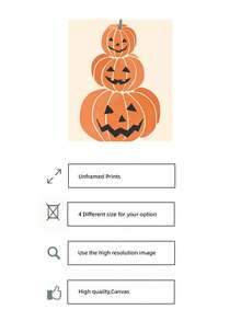 1pc Frameless Jack-O-Lantern Wall Art Halloween Pumpkin Pattern Home Decor Printable Aesthetic Apartment Living Room Bedroom Back To School Funky Posters Dorm Essentials - Jack-o'-lantern - View 7