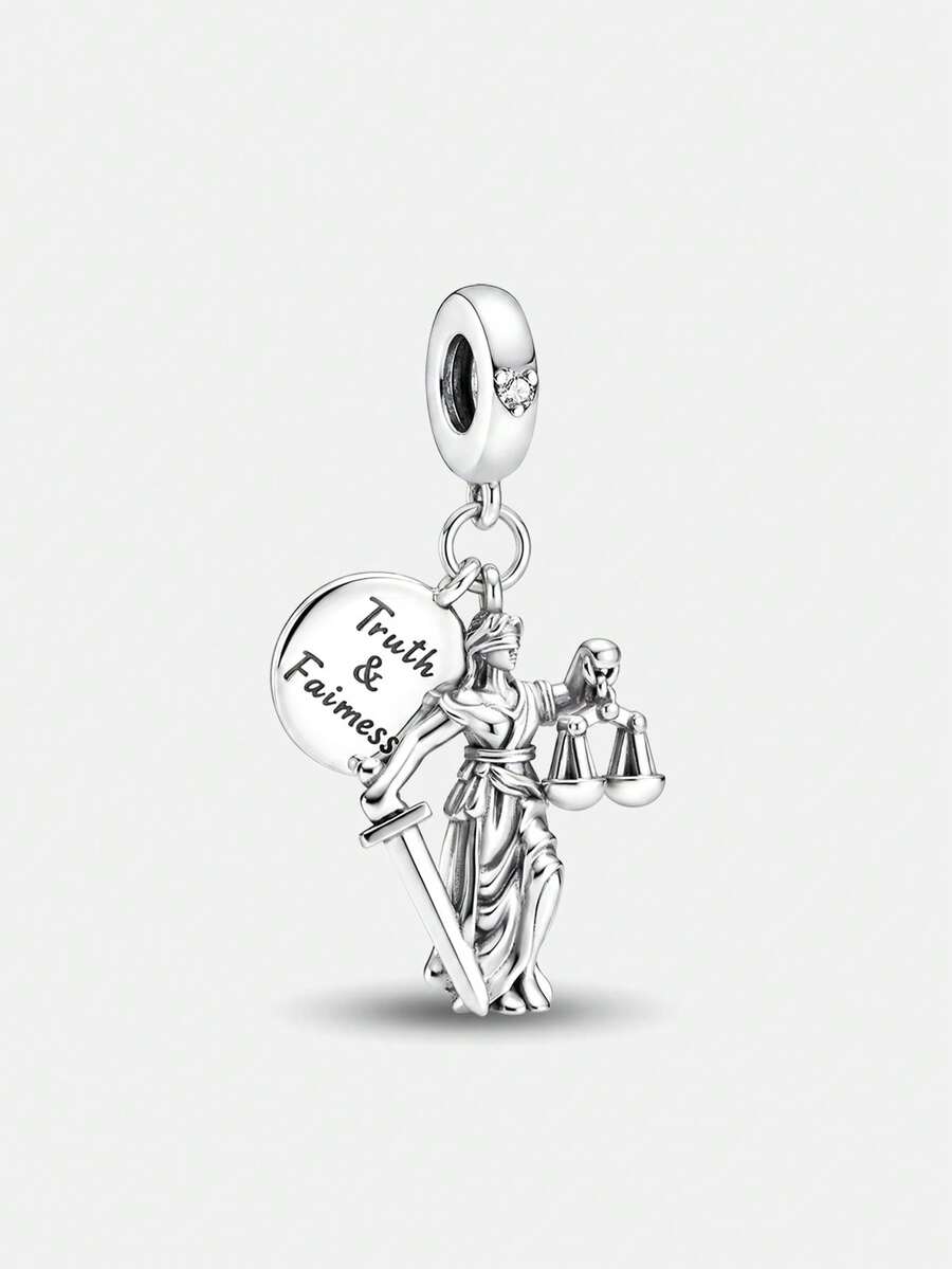 1件時尚精緻 Truth & Justice 串珠吊墜,適合女性手鍊 DIY 與日常裝飾,女孩飾品配件 - 真理與公平 - 查看 1