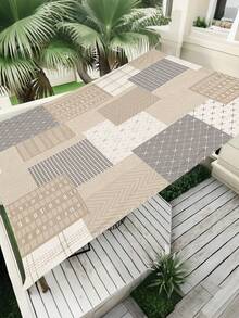 1pc Modern Minimalist Design Printed Pattern Sunshade Cloth, 2D Flat Print Outdoor Camping Tent, Awning And Canopy, Washable, Suitable For Various Scenes Such As Garden, Camping, Beach, Without Frame - Apricot - View 5