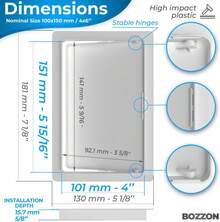 Access Panel For Drywall - 4 X 6 Inch - Wall Hole Cover - Access Door - Plumbing Access Panel For Drywall - Heavy Durable Plastic White - ColorA - View 3
