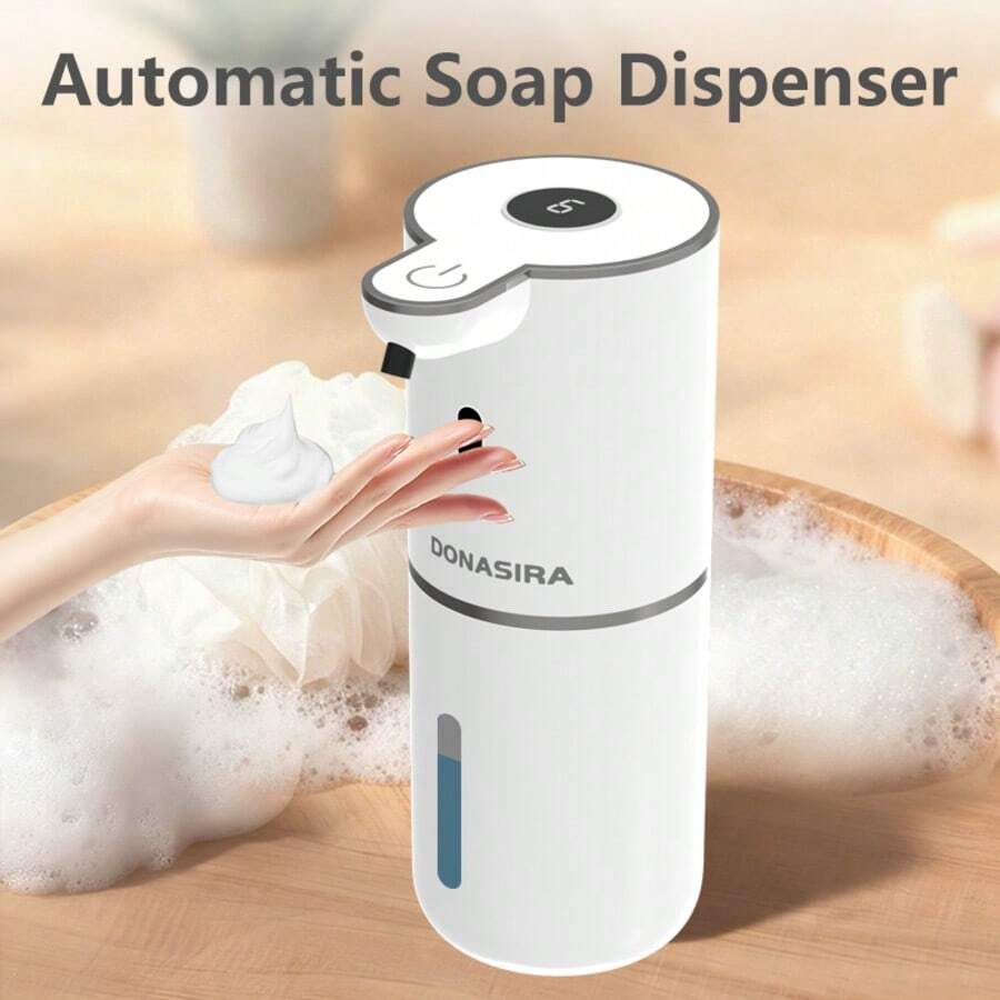 1pc 380ml Large Capacity Touchless Electric Smart Infrared Automatic Soap Dispenser, No-Press Quick Dispensing Pump For Home Detergent, Portable Hand Soap Bottle, Kitchen & Bathroom Gadget, Suitable For Schools, Hospitals, Hotels And Public Places, Spring New Arrival