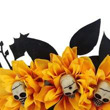 Halloween Party Costume Witch Mesh Headband Skull Buckle European American Ghost Festival Artificial Flower Headpiece - Multicolor - View 11
