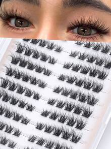 120 Clusters False Eyelashes, D-Curl, 6-14mm Length, DIY Eyelash Extensions, Suitable For Daily, Party, Date Occasions, Reusable, Eyelash Extensions - D - 查看 6