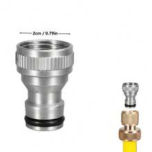 1 buah Adaptor Keran Sambungan Cepat Multi-Ukuran, Paduan Seng Berlapis Elektro, Dengan Pita Perekat, Cocok untuk Selang 1/2" 3/4" 1", Konektor Cepat Anti Bocor, Id - A - View 4