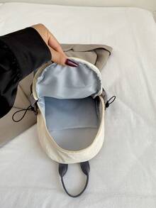 Mochila de cordón ultraligera – Mochila bandolera convertible de nailon lavado para gimnasio, viajes y uso diario - Verde - Ver 10