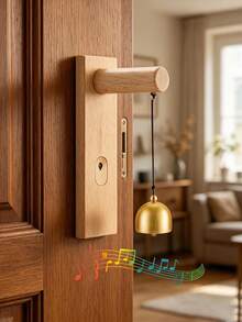 1/2/5pcs Store Doorbell, Magnetic Wooden Door Chime, Rings Upon Opening, Suitable For Coffee Shop Glass Doors, Store Entrances, Housewarming Gift - Black - View 6