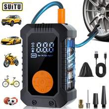 140 PSI Digital Tire Inflator, Portable Car Electric Air Pump, Suitable For Cars And Motorcycles, With LED Light, 1800mAh - Black - View 3