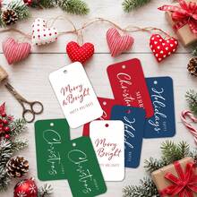 48pcs Festive Christmas Gift Tags With Hemp Rope - Happy Holidays Hanging Labels For Xmas Gift Wrapping, Party Favors & Crafts, Merry Christmas Paper Gift Tags, Christmas Gift Decorations - Multicolor - View 6