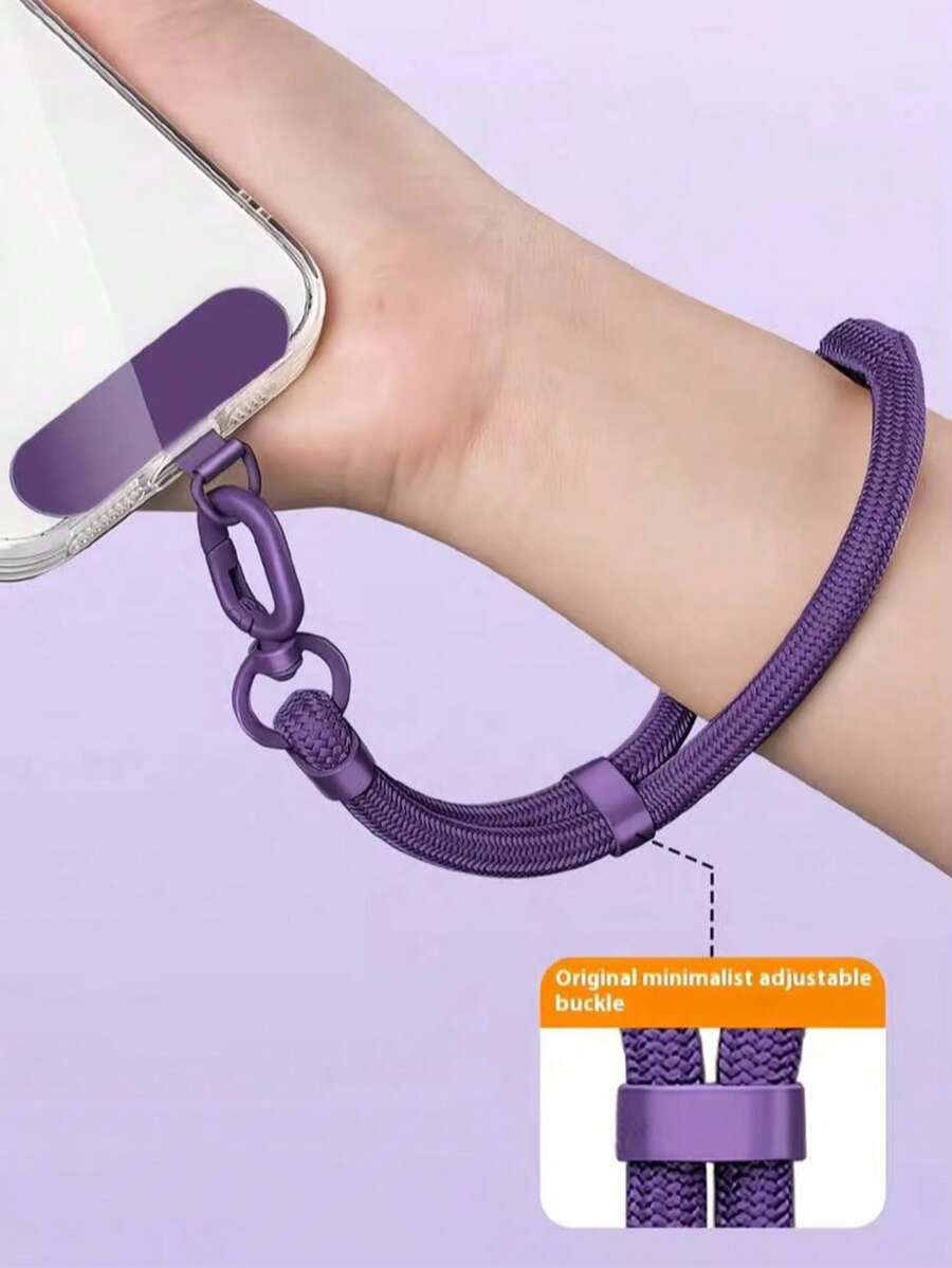 Anti-Loss Anti-Drop Short Adjustable Phone Lanyard, 2026 New Smart Phone Wrist Strap Accessory, Anti-Theft Polyester Braided Phone Chain, Premium Durable Universal Metal Keyring Pendant, Suitable For Outdoor Sports, Running, Carrying Baby, Gift For Family And Friends Birthday - Multicolor-short - View 1
