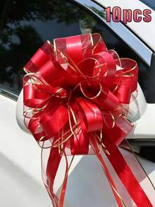 10/20件組婚車裝飾蝴蝶結流蘇禮品包裝緞帶，婚禮裝飾緞帶，適用於婚車、椅子/樓梯/桌面裝飾，婚禮桌椅裝飾、禮品包裝、派對、生日 - 彩色 - 查看 20