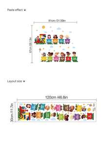 1pc Multi-Size Creative Letter PVC Self-Adhesive Removable Wall Sticker, Letter Train, Big Tree Puzzle Letter Decoration Self-Adhesive Wall Sticker Suitable For Bedroom, Living Room, Study, Dining Room, Classroom Background Wall - Multiple Styles - View 9