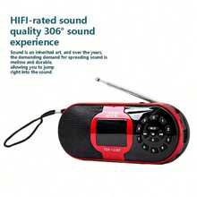 FM Portable Radio With LED Display, Wireless 5.4 Radio Speaker Pocket Radio, Suitable For Home And Travel, Gift For Elderly, 1200mAh Battery Capacity - View 9