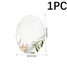 1 chiếc gương trang trí sóng bất đối xứng cho phòng khách và các phòng khác, gương trang trí nghệ thuật hiện đại bất đối xứng - Bạc - Xem 12