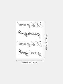 1pc Thin One-Piece Cursive Quote Wrist Temporary Tattoo Sticker, Waterproof Long-Lasting Minimalist Emotional Fake Tattoo, Body Art Sticker, Suitable For Forearm, Ankle, Ribs, Collarbone, Fingers - Black - View 5