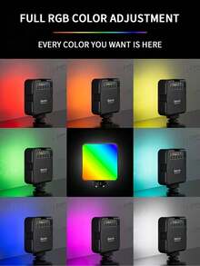 便攜式 RGB LED 攝影補光燈,2500K-6500K 可調光相機補光燈,CRI95+ 攝影照明,內置 1500mAh 可充電電池,USB-C 迷你影片燈,適用於 Vlogging、自拍、直播、化妝、內容創作 - 查看 5