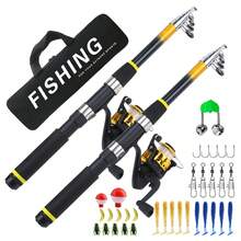KecchKrezing Beginner Family Fishing Set, 2 Fishing Rods And Reels Complete Accessories, Ideal For Lakes And Streams, Essential Outdoor Camping Gear - Yellow - View 2