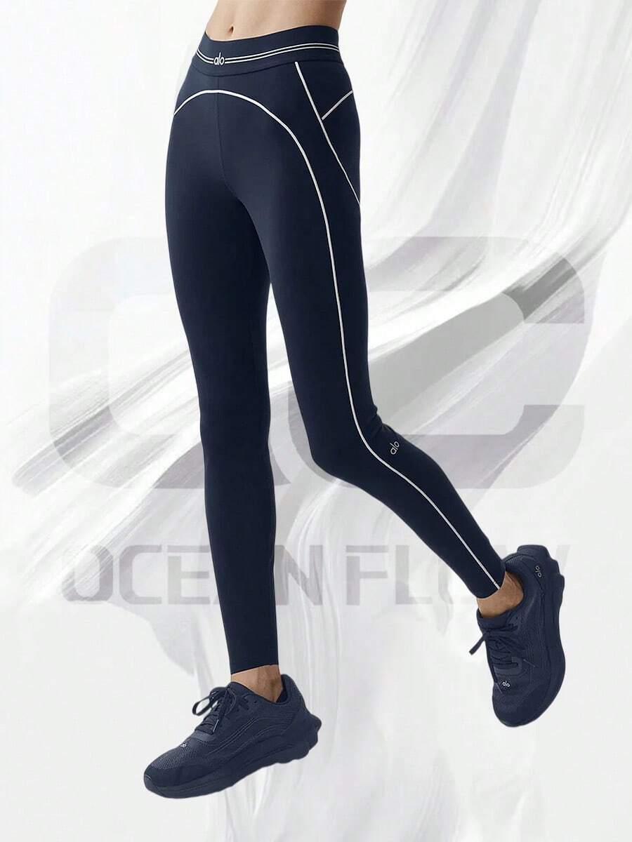 Airbrush High-Waist 7/8 Heart Throb Legging - 海軍藍/白色 - 查看 1