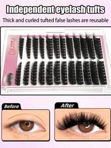 192 Clusters False Eyelashes, 100D, 0.05mm Thickness, Mixed Length 6-18mm, Suitable For Daily Wear, Life, Socializing And Other Occasions - View 4