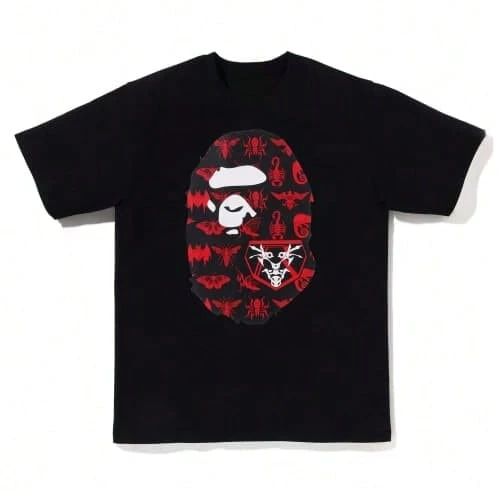 B.APE TEE Old Block Bold A.Pe Letter Oversized Tank Top Men's Summer Street Cotton Tops - 黑色 - 查看 1