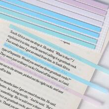 1 Pack 160 Pcs Transparent Gradient Blue Thin Strip Sticky Notes, Minimalist Long Washi Tabs Page Markers For Journal Book Annotation DIY Craft - Blue - View 2