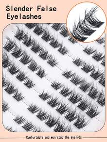 120 Dusters Of False Eyelashes D Curd Sender Fufy Eyelashes Natural And Diferent In Length 6mm To 14mm In Length Suitabkle For Beginners DIY Eyelash Lengthening - D - View 3